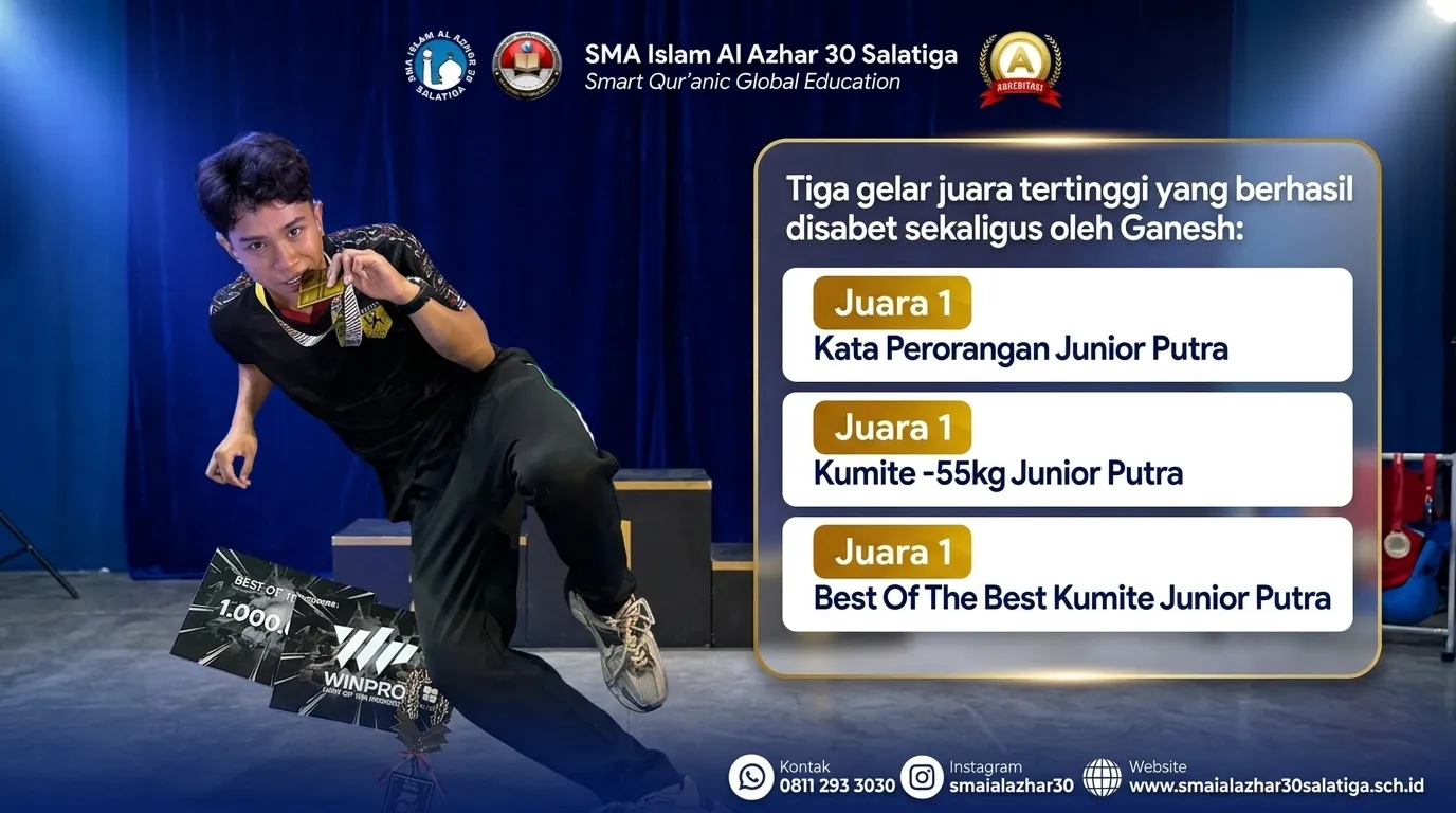 Spektakuler! Ganesha Ryanjani Borong 3 Gelar Juara 1 Sekaligus di Ajang Karate Internasional Piala Rektor Cup XI UIN Walisongo